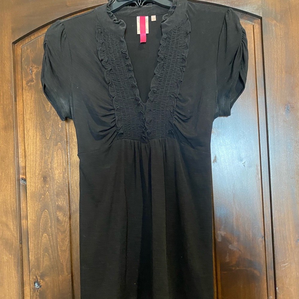 Elegant Black Short Sleeve Dress